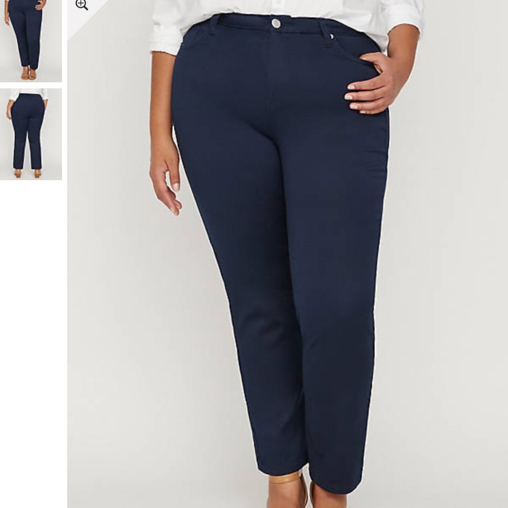 Catherines Modern Sateen Stretch Pant Navy Blue